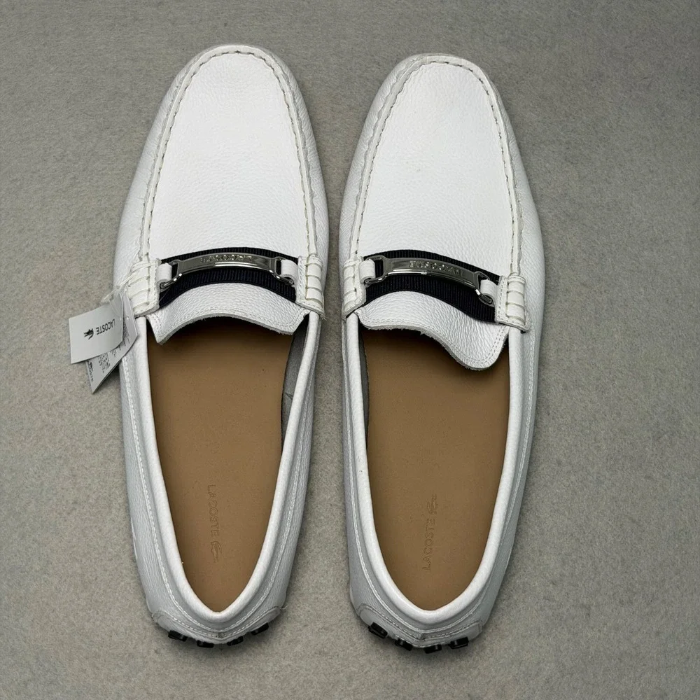 Lacoste Ansted 319 White Leather Driving Loafers Mens Size 13 NWT 7-38CMA0084042